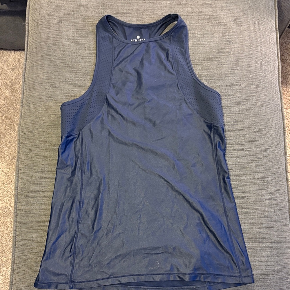 Athleta Shiny Deep Blue Performance Tank Top size XXS